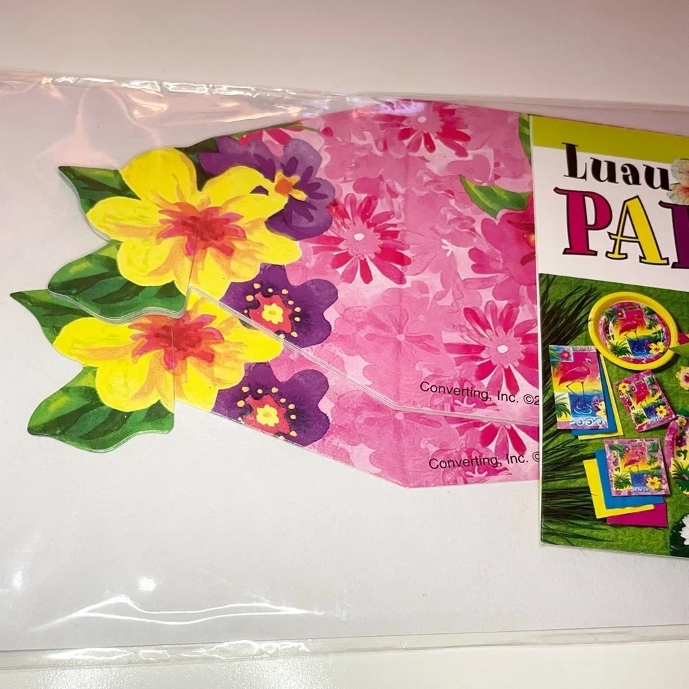 Floral Luau Cardboard Napkin Wraps 8-Piece Set